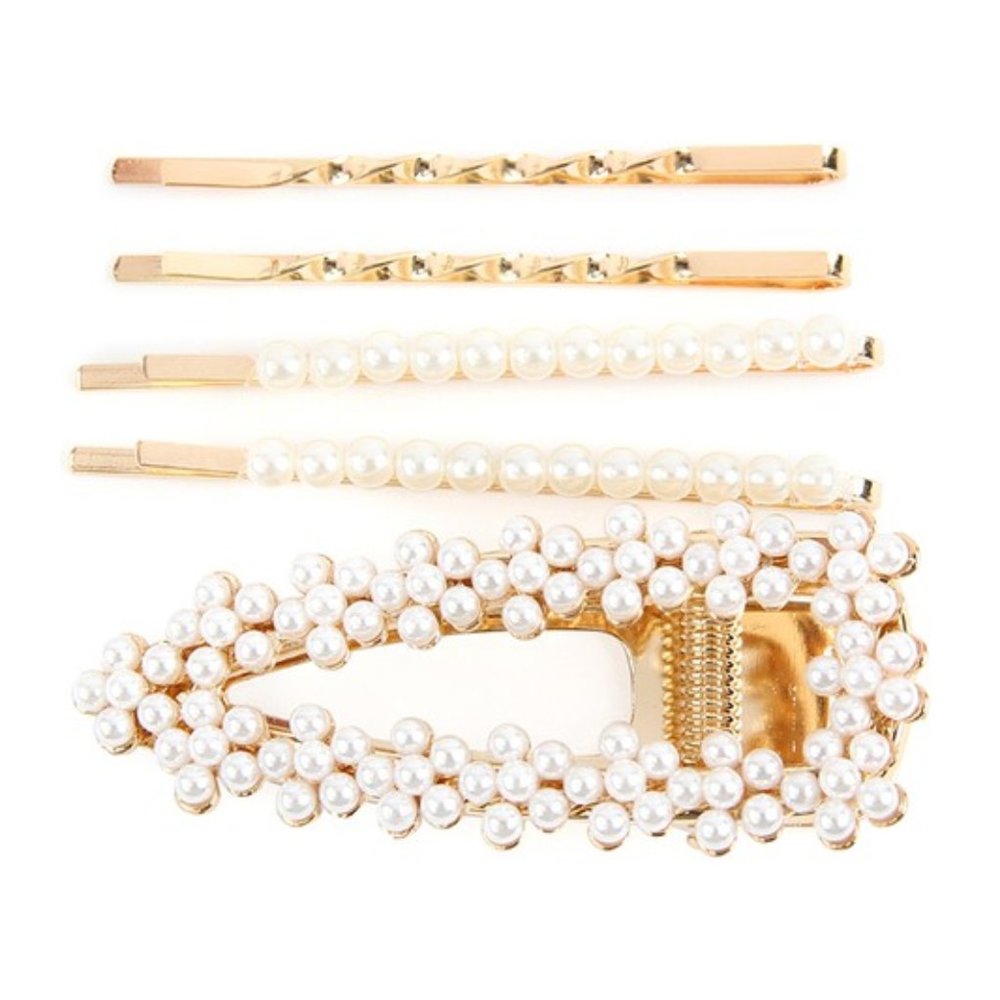 PEARL HAIR CLIP SET